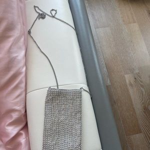 Rhinestone tassel side satchel